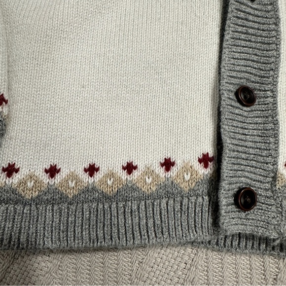 Janie and Jack Fair Isle sweater, size 18-24 mo., cotton blend, buttons,‎ cozy - Picture 2 of 7